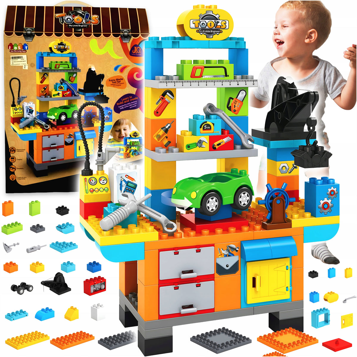 BUILDING BLOCKS EDUCATIONAL SET DIY WORKSHOP GIFT
