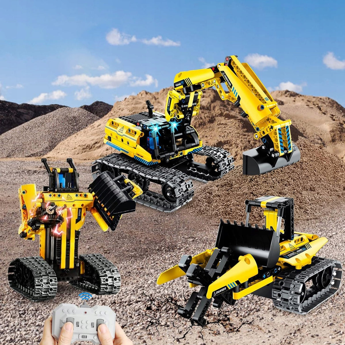 BUILDING BLOCKS EXCAVATOR ROBOT TRUCK 3IN1 RC PILOT + APP 430 PCS Packaging status original