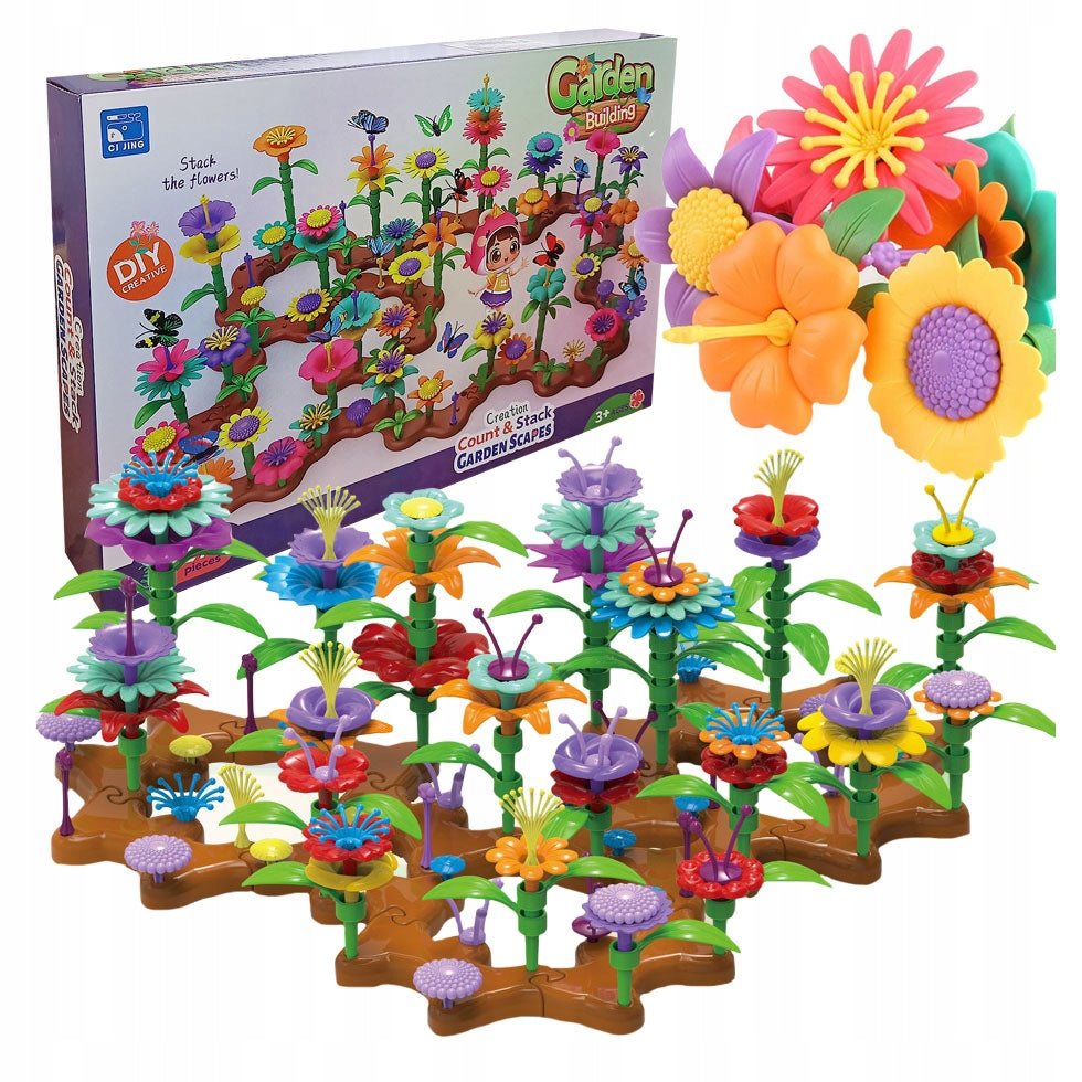 BUILDING BLOCKS FOR CHILDREN GARDEN CREATIVE FLOWERS PUZZLE 272el DIY