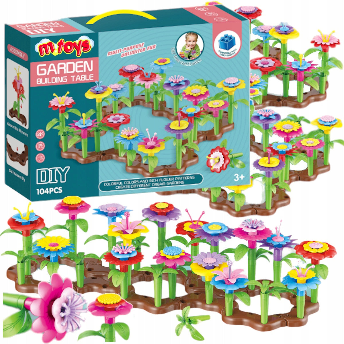 BUILDING BLOCKS FOR GARDEN CREATIVE CONSTRUCTION FLOWERS FLOWER GARDEN