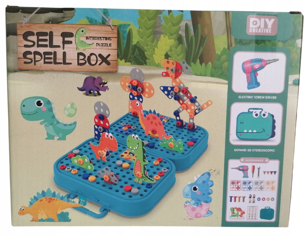 BUILDING BLOCKS Movable TWISTED 3D SCREWDRIVER Suitcase DINOSAUR Manufacturer code KLOCKI DINOZAUR WALIZKA