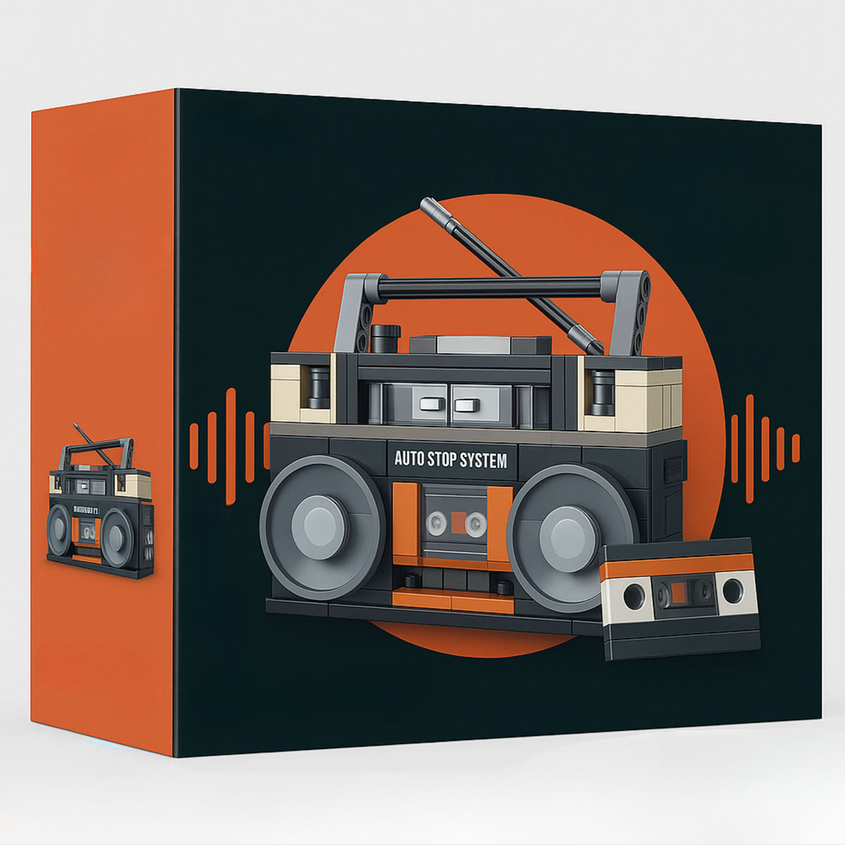 BUILDING BLOCKS RETRO BOOM BOX RADIO CASSETTE TAPE RECORDER 3D 168 EL Kid's age 8+ years