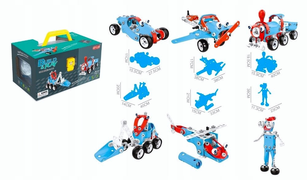 BUILDING BLOCKS TWISTING VEHICLES FOR CHILDREN CREATIVE SET 143 EL. Packaging status original