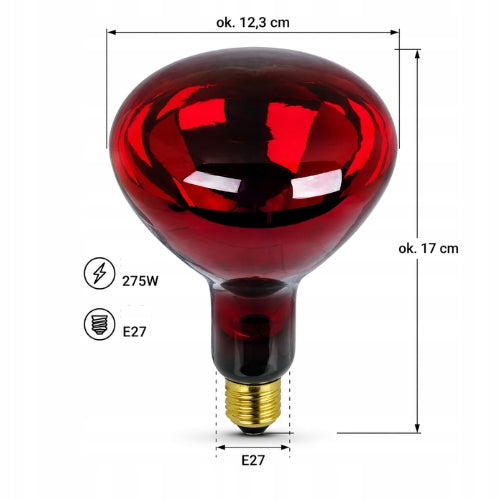 BULB for INFRARED LAMPS 275W E27 SOLLUX Medical device no