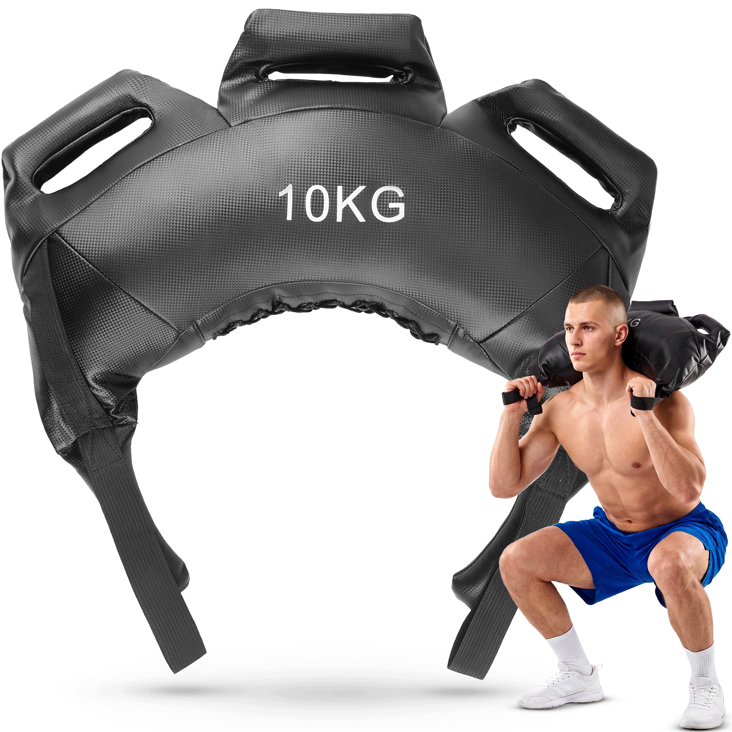 BULGARIAN WEIGHTED MULTI-HANDLE EXERCISE BAG POWERBAG 10KG GYMTEK