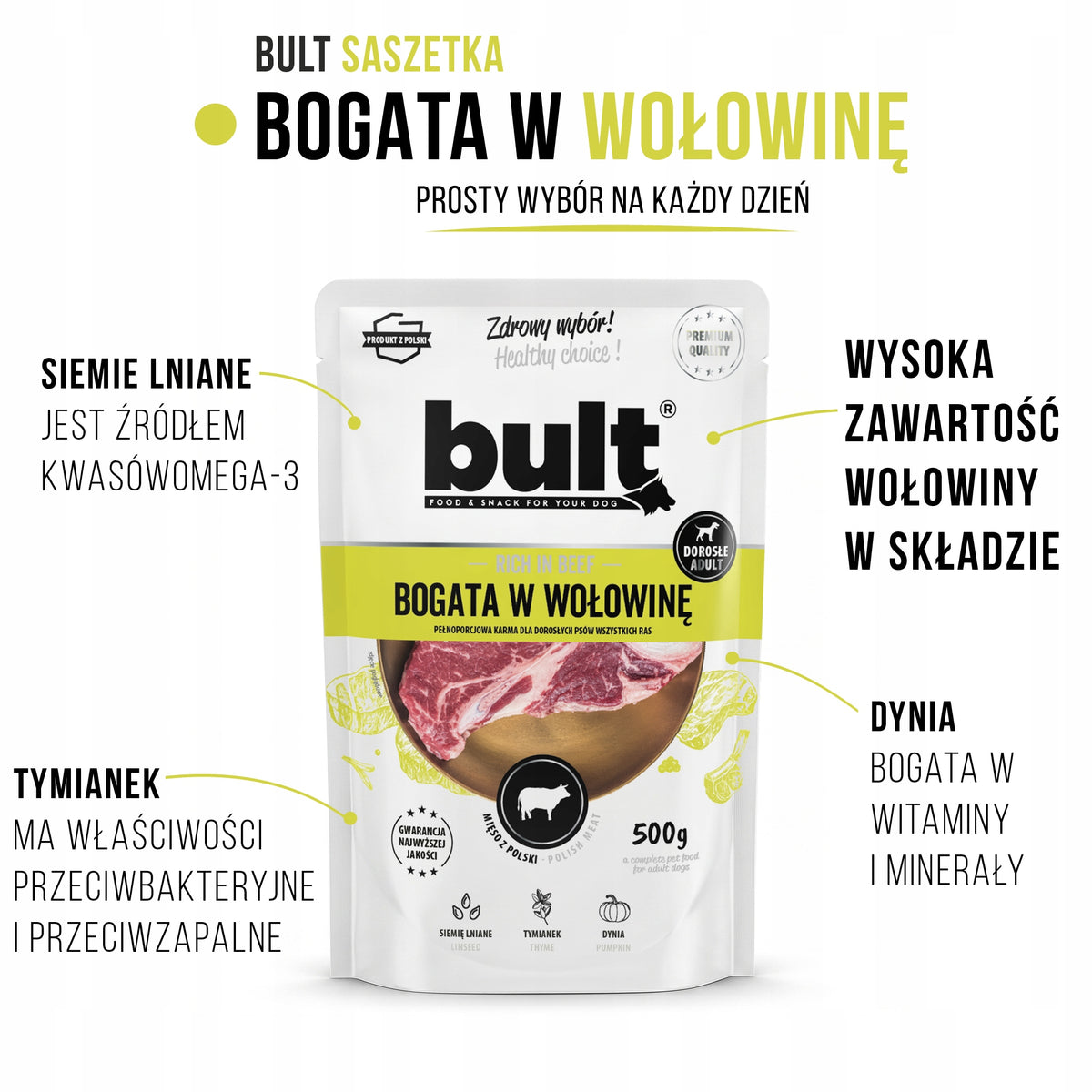 BULT wet dog food Mix Flavours sachet 10x500g 10 flavors Manufacturer code BULT Karma mokra dla psa Mix Smaków 10 x 500g