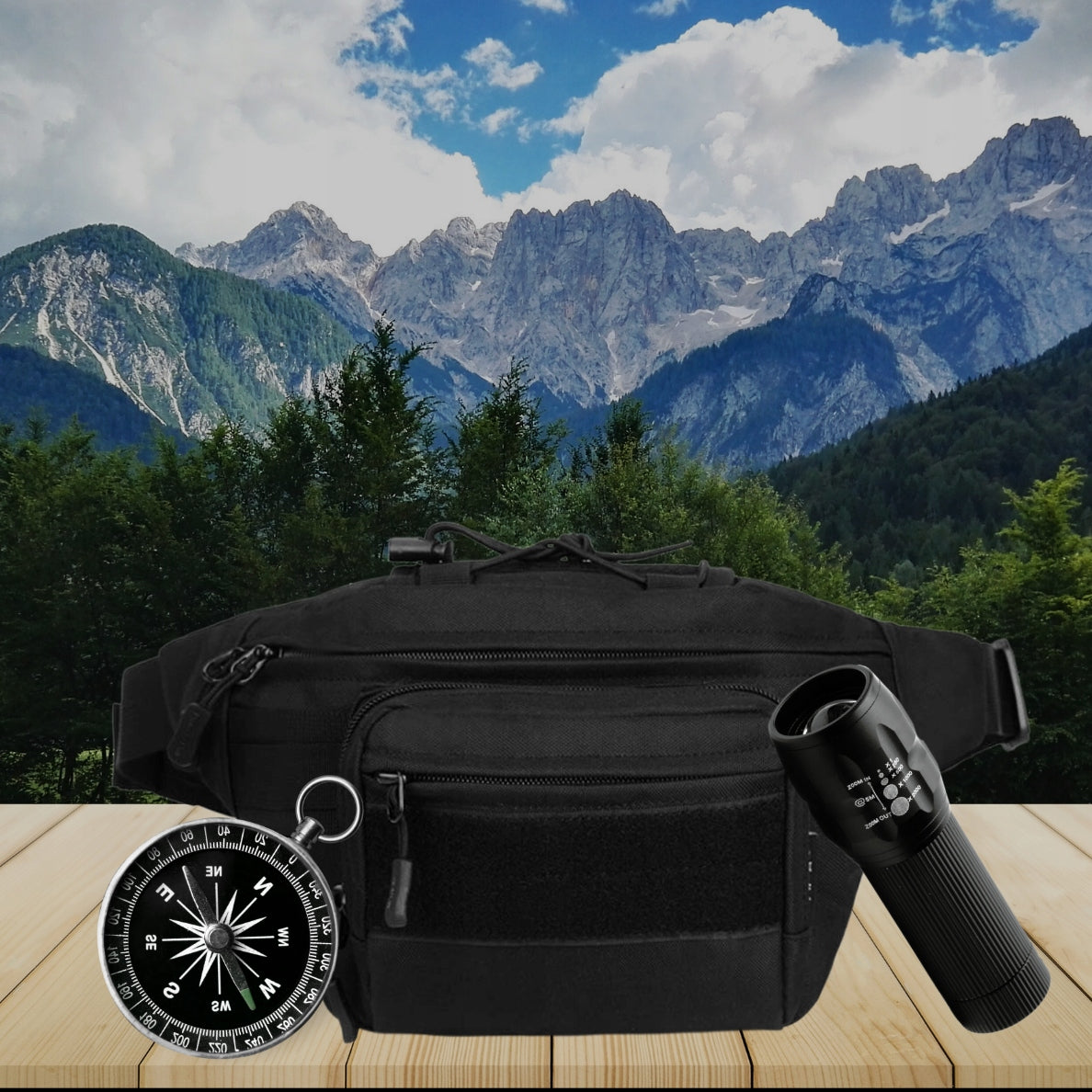 BUM BAG MEN'S SACHET BLACK MILITARY HIP LARGE ROOMY TACTICAL BAG Brand WTM