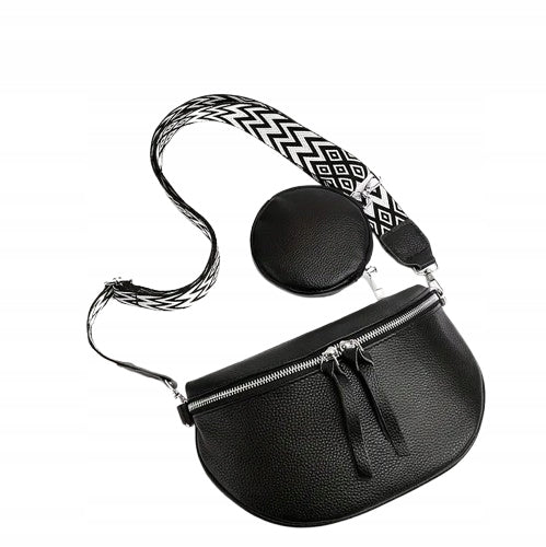 BUM BAG SACHET WOMEN'S CITY BAG ROOMY LEATHER SHOULDER BAG WITH SACHET Model G/P/10051