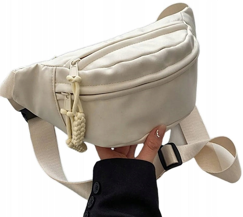 BUM BAG WOMEN'S SACHET ECRU ROOMY LIGHTWEIGHT TRAVEL HIP GREAT