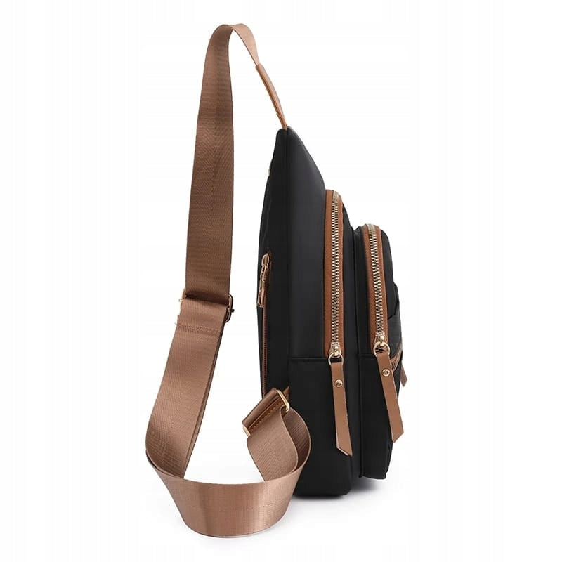 BUM BAG WOMEN'S SACHET ELEGANT SMALL SHOULDER BACKPACK BEIGE MULTI-CHAMBER Manufacturer code 1