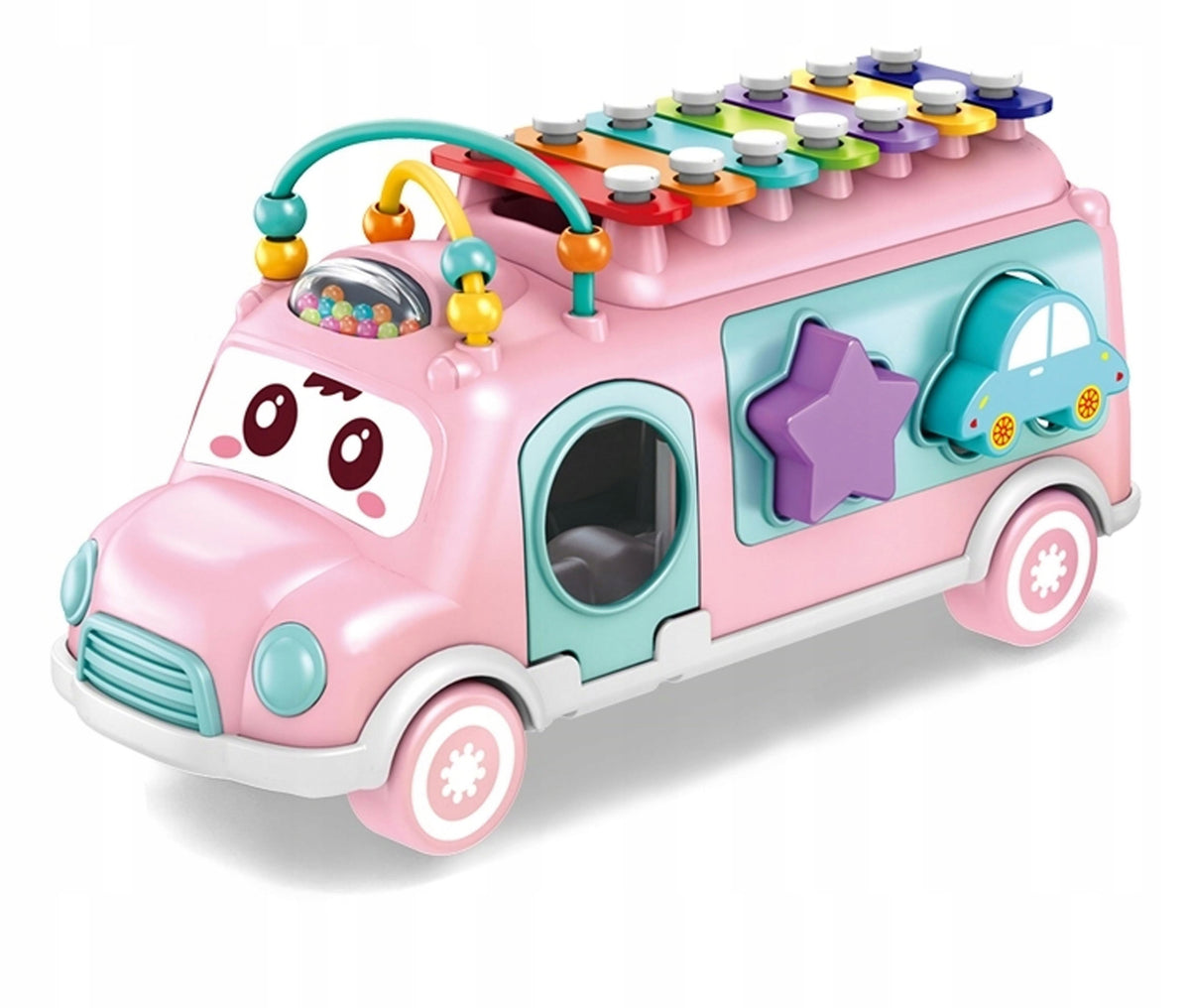 BUS 5in1 CYMBALS FOR CHILDREN SORTER BLOCKS INTERACTIVE MUSIC BUS Brand click4TOYS