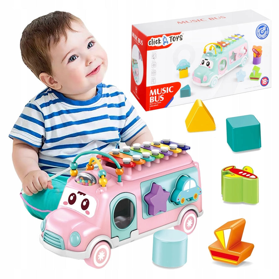 BUS 5in1 CYMBALS FOR CHILDREN SORTER BLOCKS INTERACTIVE MUSIC BUS