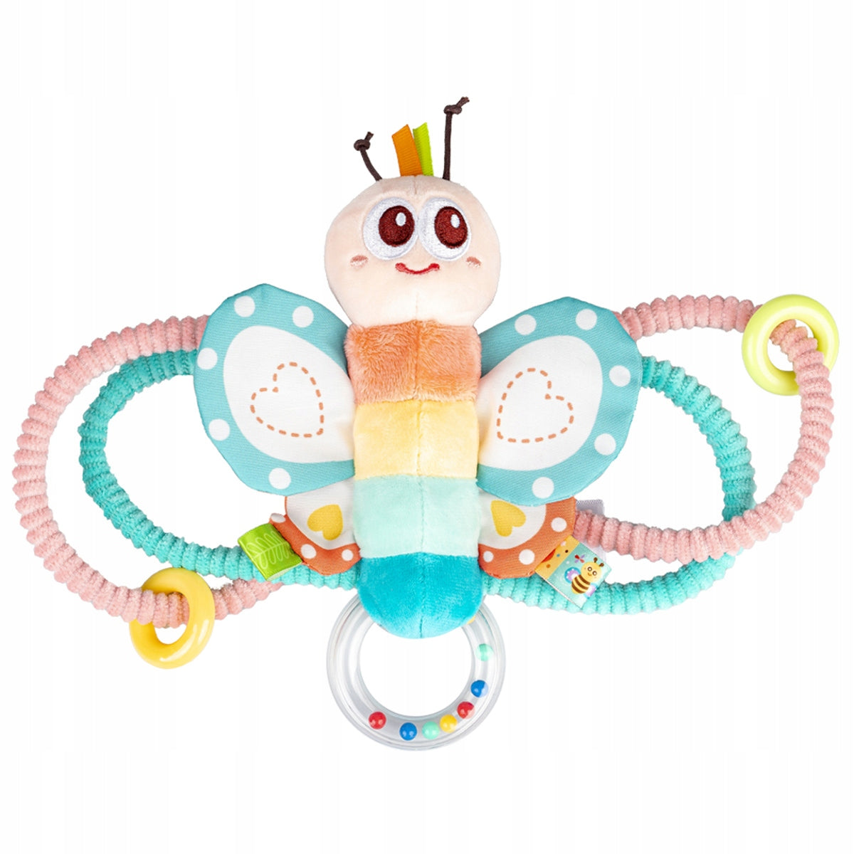 BUTTERFLY THYME SENSORY BELL RATTLE VARIOUS TEXTURES BALIBAZOO 82616 Packaging status original