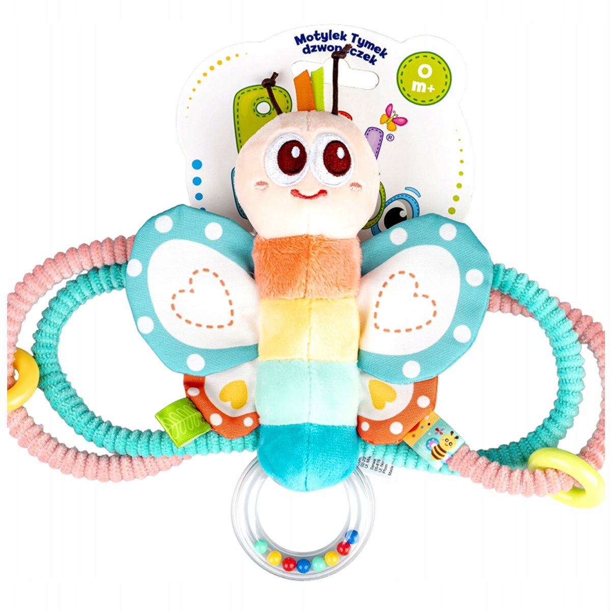 BUTTERFLY THYME SENSORY BELL RATTLE VARIOUS TEXTURES BALIBAZOO 82616