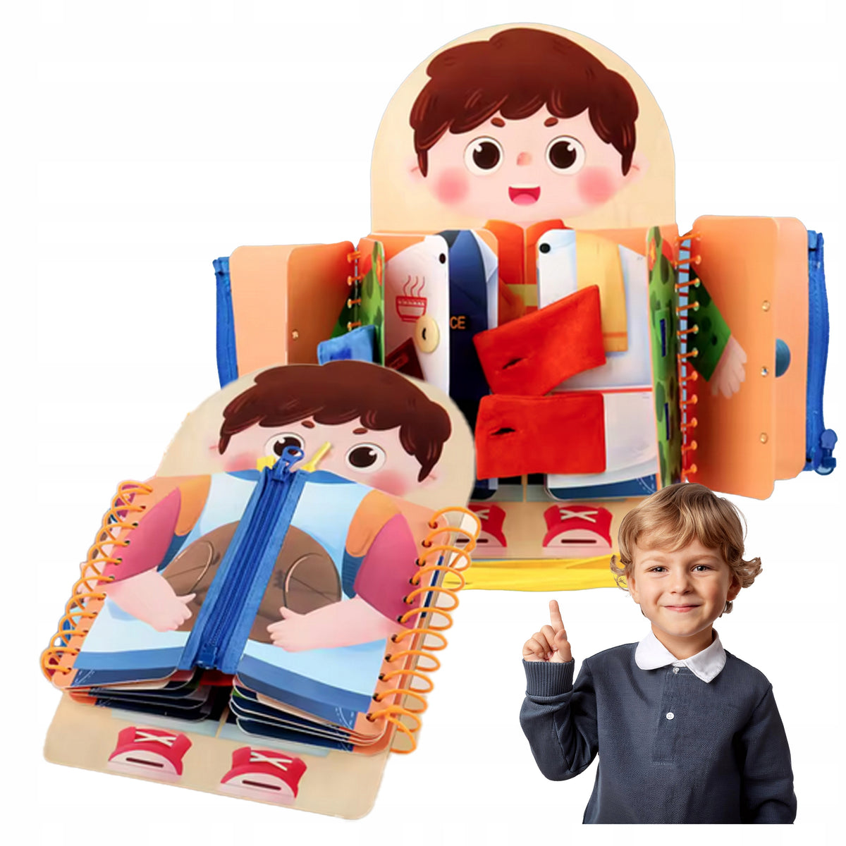 BUTTON BOARD SLIDER PUZZLE INTERACTIVE MONTESSORI LEARNING BOOK