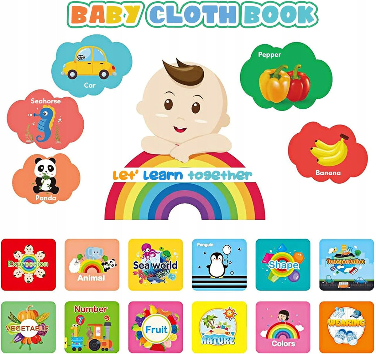 Baby Bath Books Set of 12