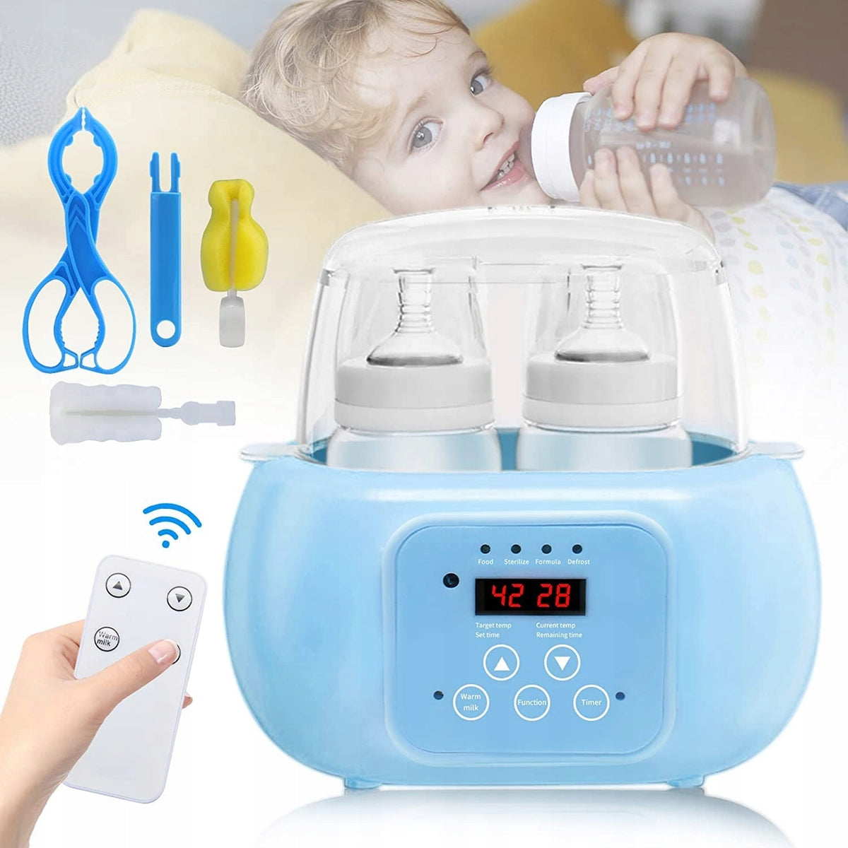 Baby Bottle Heater and Sterilizer Operating on Remote Control 4228