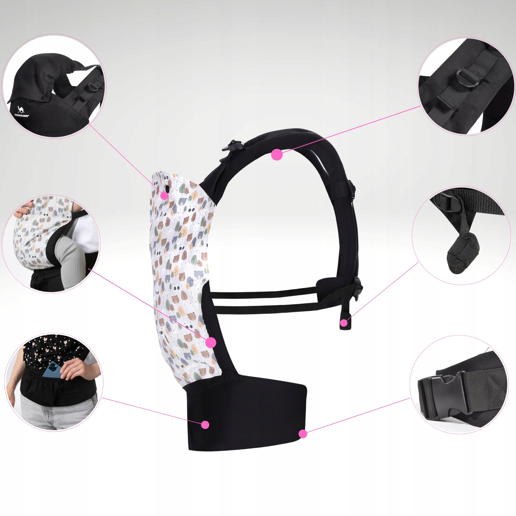 Baby Carrier Ergonomic Carrier for Urban Back 100% Cotton Manufacturer code DROMADER