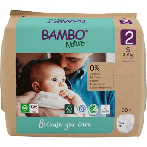 Baby Diapers Bambo Nature 2 Paper Bag (3-6 kg, 30 pcs)