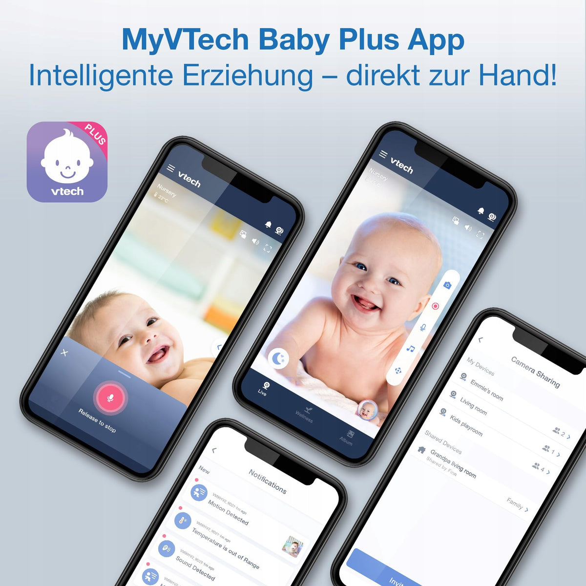 Baby Monitor HD WiFi Camera Two Cameras 1080p RM7764 2 VTECH Medical device no
