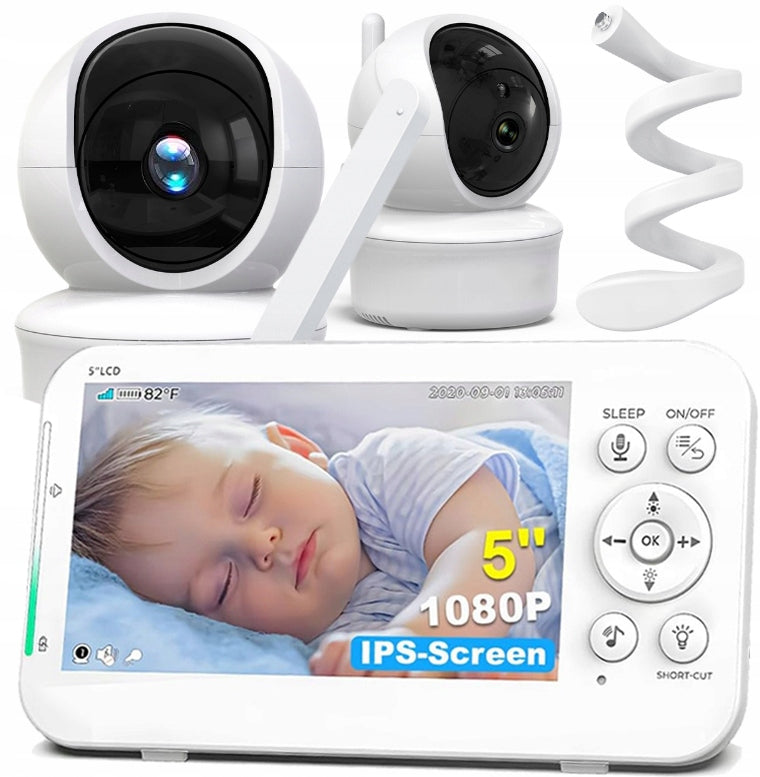 Baby Monitor with 5'' Two-Way Audio-Night Vision-VOX Mode
