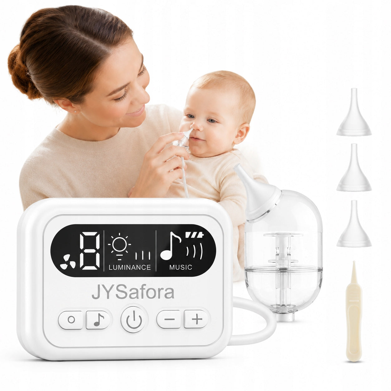 Baby Nasal Aspirator Electric Quiet 9 Modes LCD 3 Tips