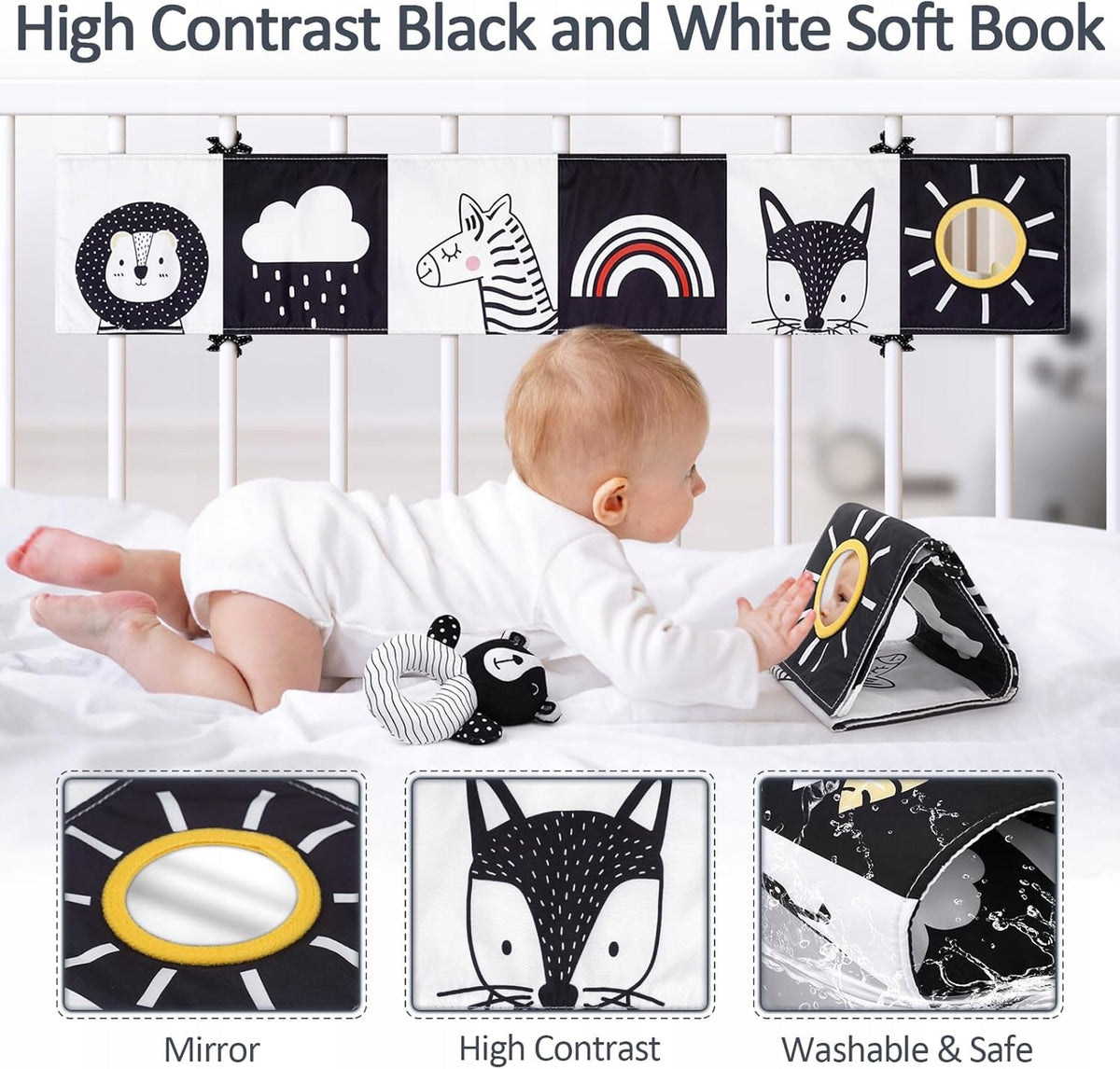 Baby Spiral Black and White Contrast Stroller Toy Size M Brand no brand