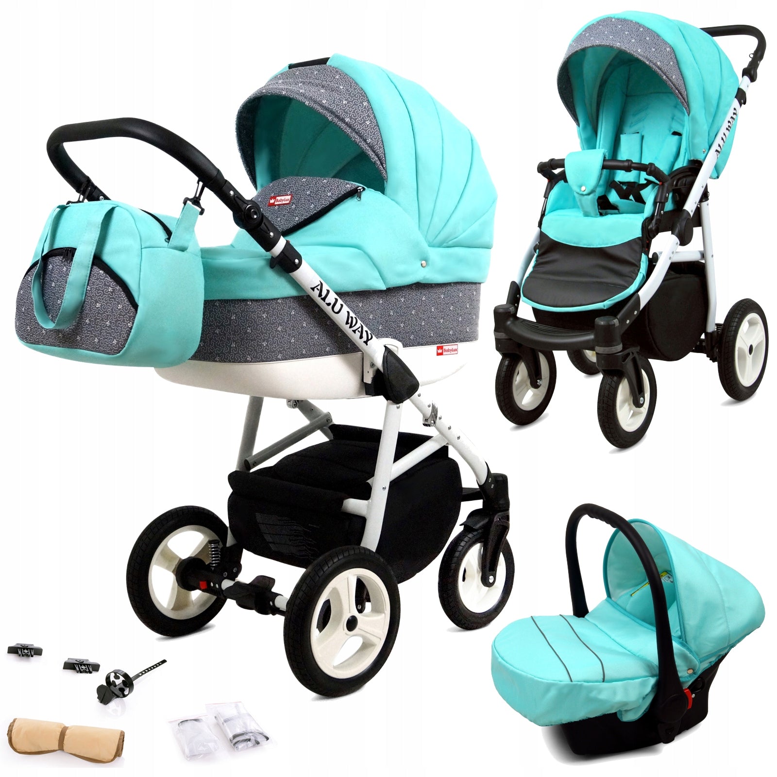 Baby Stroller 3in1 BabyLux Alu Way Stroller gondola car seat