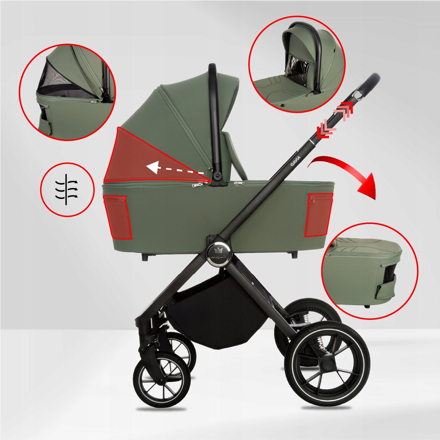 Baby Stroller 3in1 BabyLux GAVIA Stroller Gondola Car Seat Packaging status original