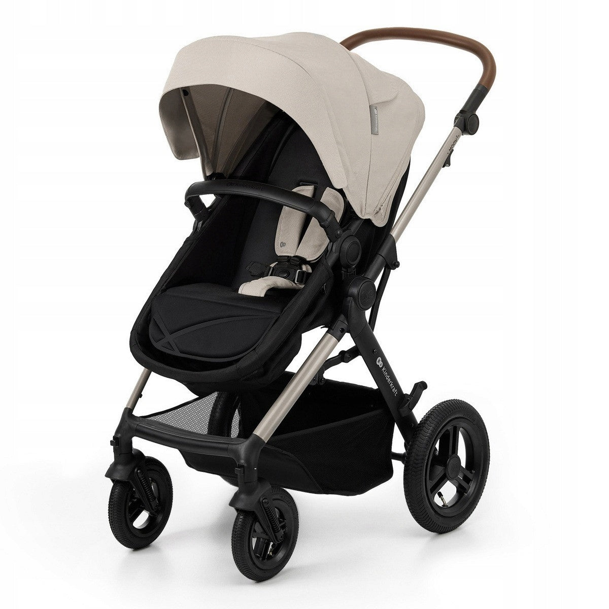 Baby Stroller 3in1 Kinderkraft MOOV 2 AIR Multifunctional Seat Grey Color black shades of gray and silver