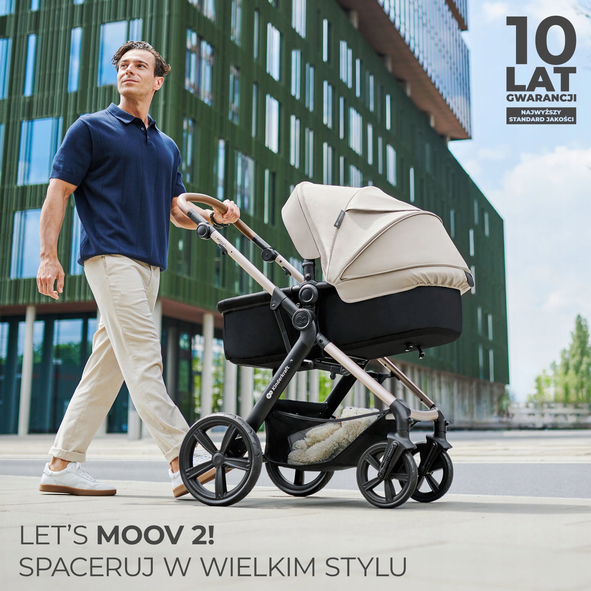 Baby Stroller 3in1 Kinderkraft MOOV 2 AIR with MINK PRO Grey Brand Kinderkraft