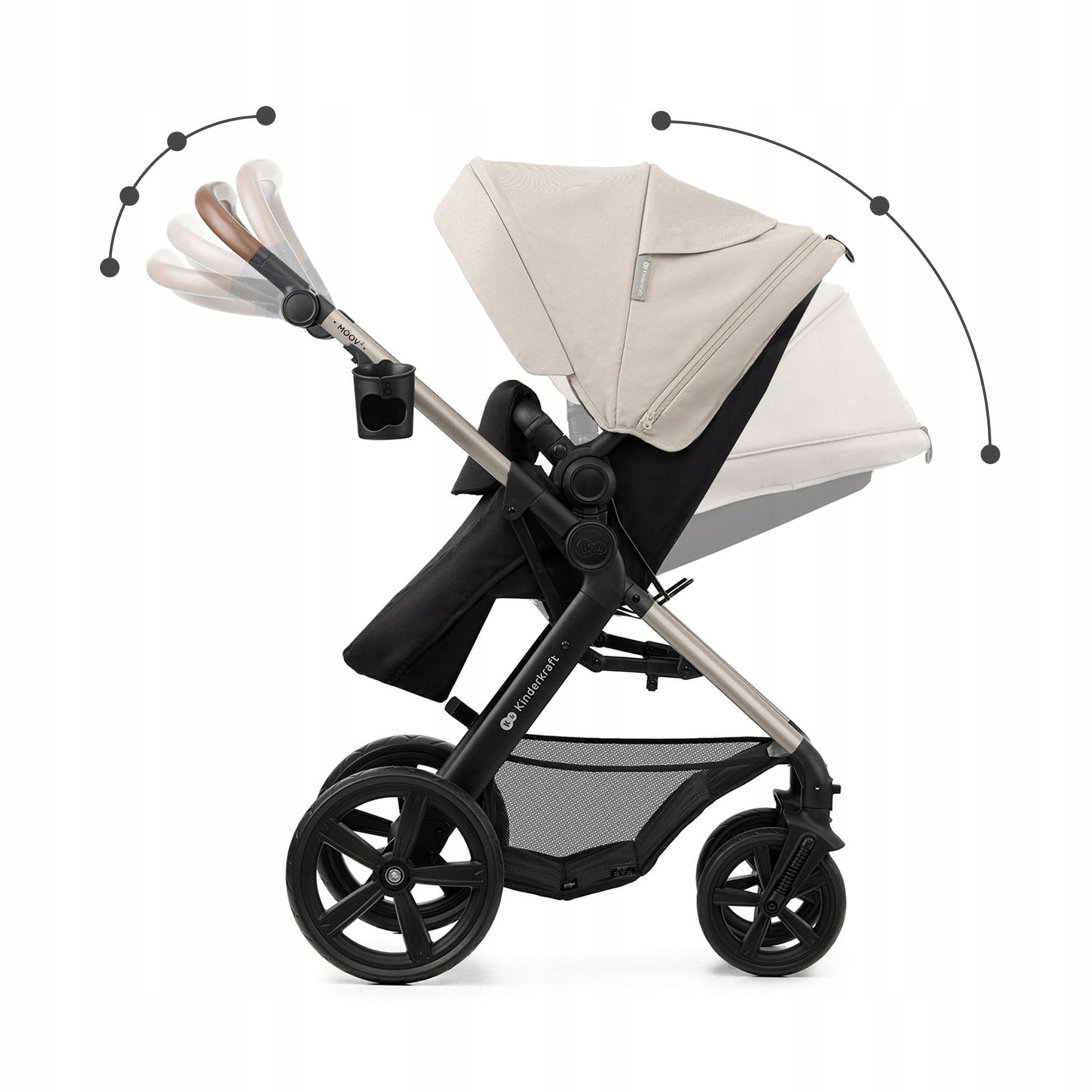 Baby Stroller 3in1 Kinderkraft MOOV 2 Multifunctional Seat Grey Manufacturer code KSMOOV02GRYEV00