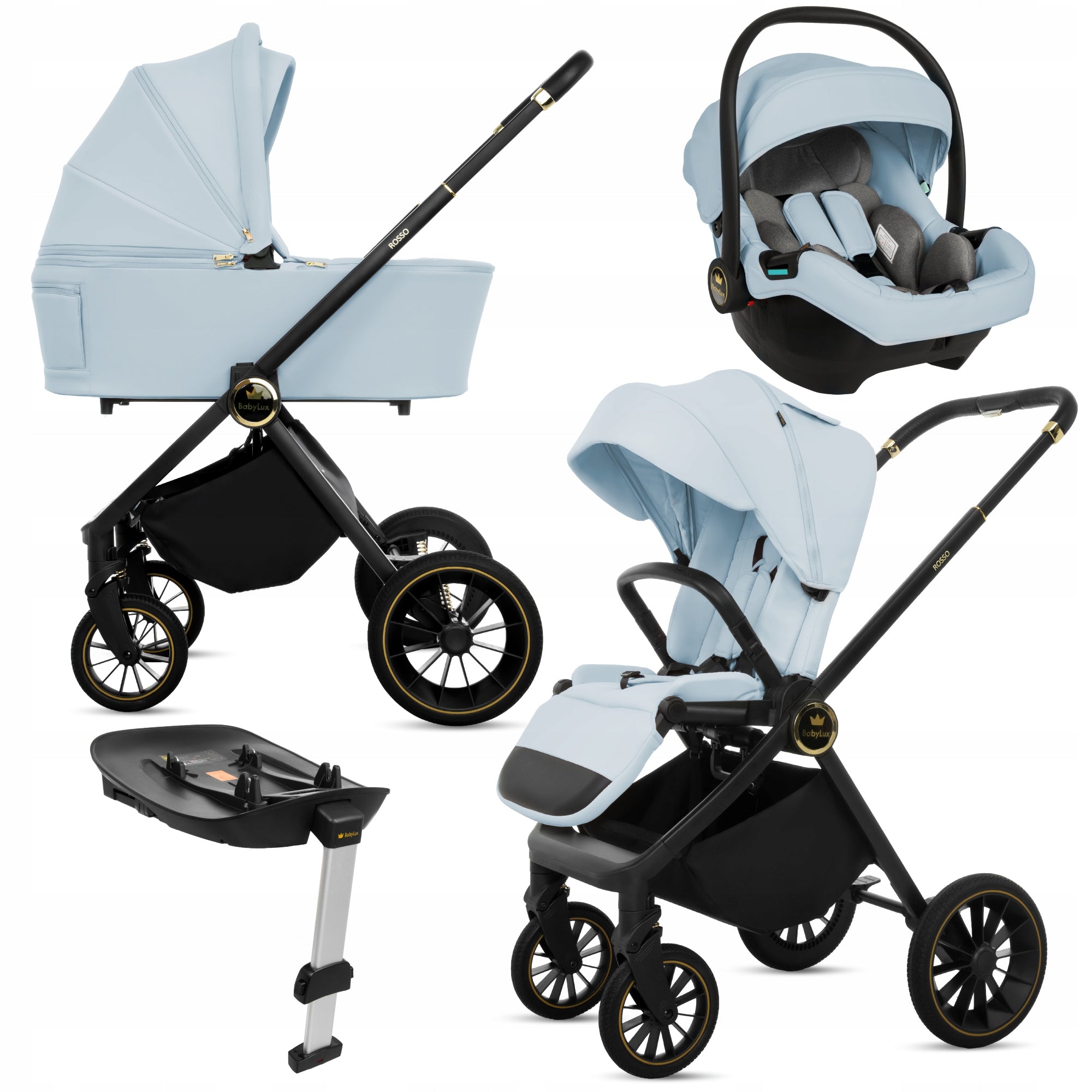 Baby Stroller 4in1 BabyLux ROSSO Stroller Gondola Seat Lightweight Folding