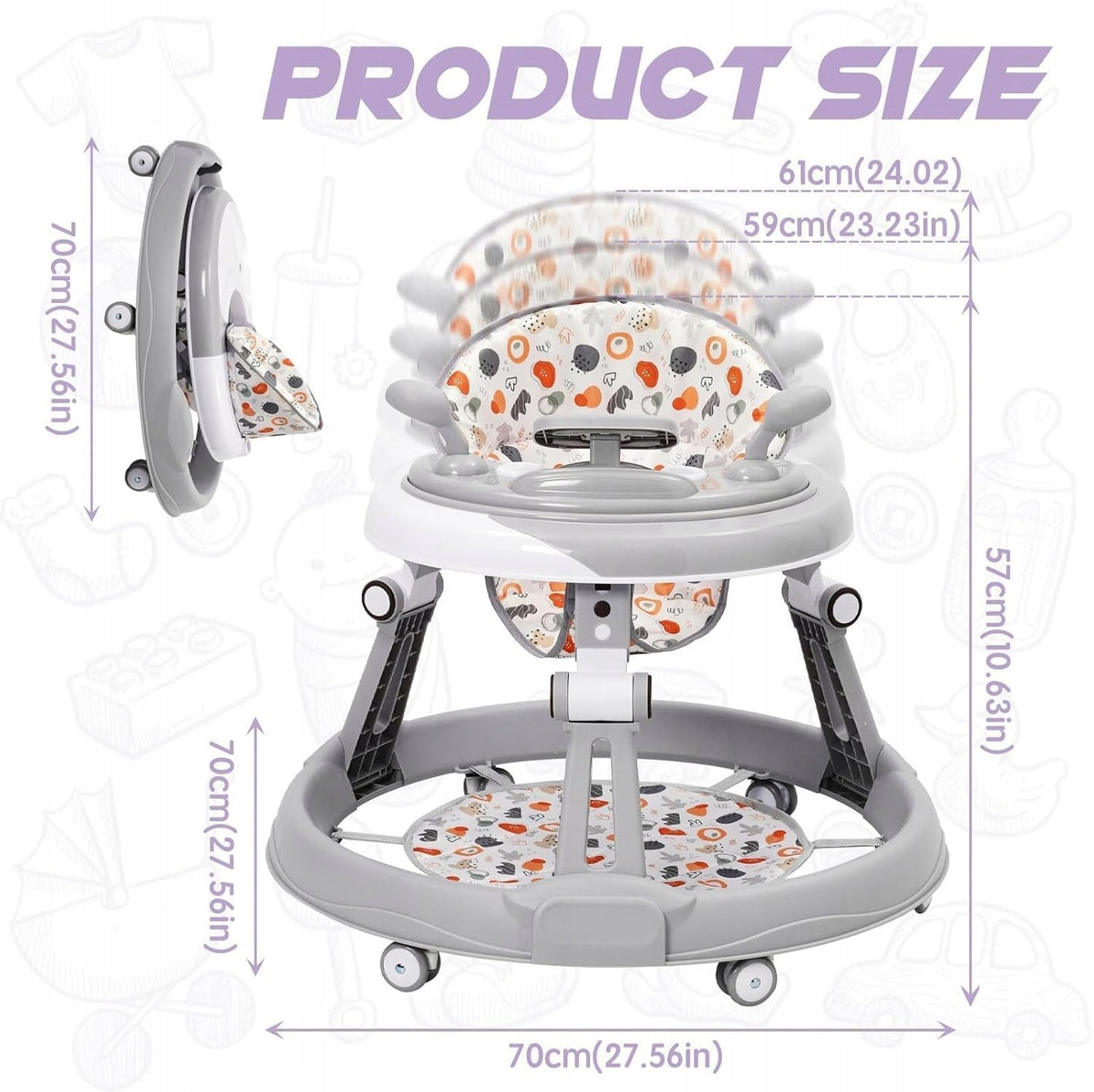 Baby Stroller 6 Wheels Folding Adjustable Panel Toys Manufacturer code Bez marki