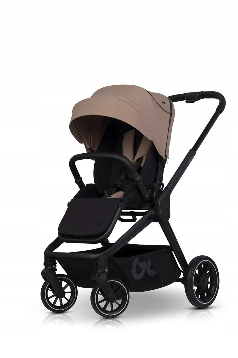 Baby Stroller EasyGo Reva 2in1 Golden Beige BAG RETRACTABLE SEAT Brand Easy Go