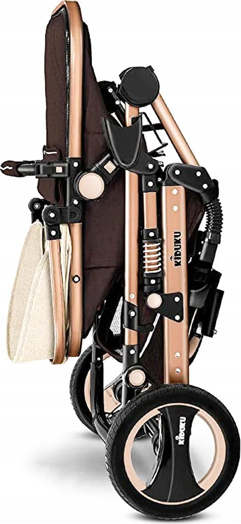 Baby Stroller Kiduku 3in1 Beige and Brown Brand Kiduku