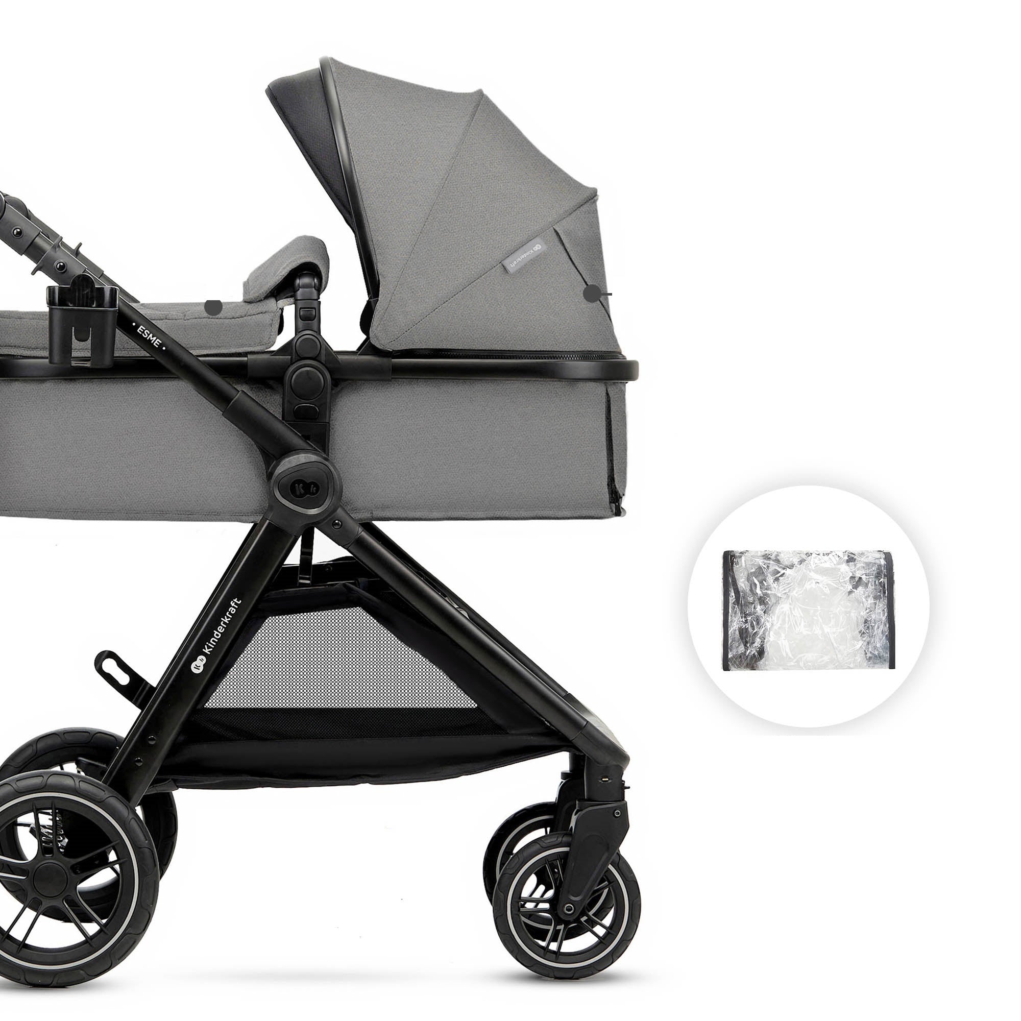 Baby Stroller Kinderkraft ESME 2 in 1 2025 Moonlight Grey Manufacturer code KSESME00GRY2000