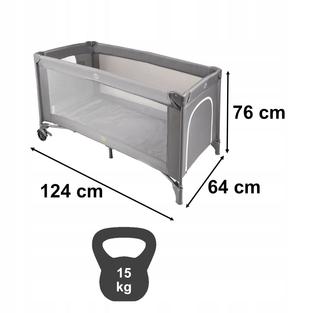 Baby Travel Cot Folding Playpen Mattress for Kids 2in1 Color gray