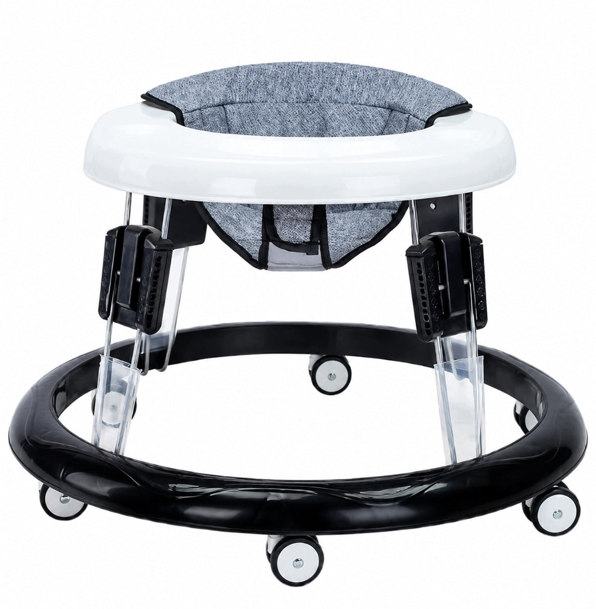 Baby Walker Folding Adjustable 5 Levels 6 Wheels Grey 6-18Months