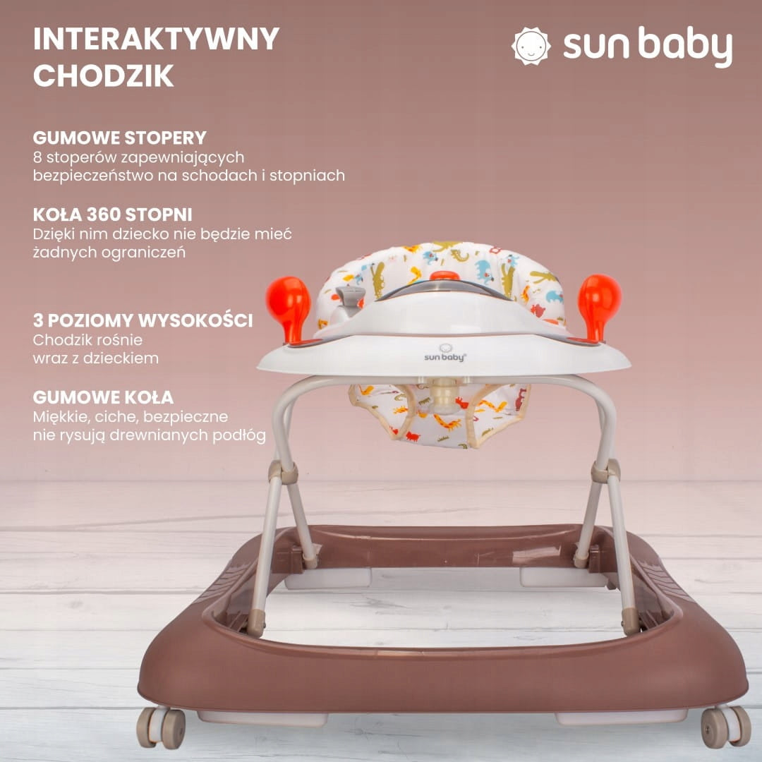 Baby Walker Interactive Learning to Walk Height Adjustment Brand Sun Baby