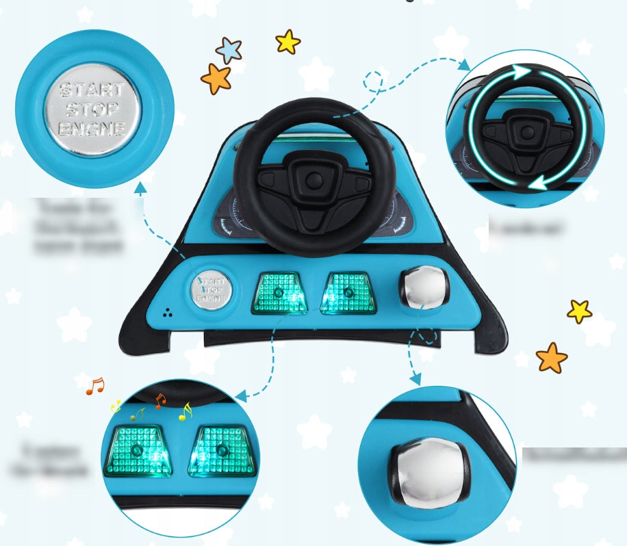 Baby Walker Riding Pusher Interactive Airplane LED Music Table Brand Costaway