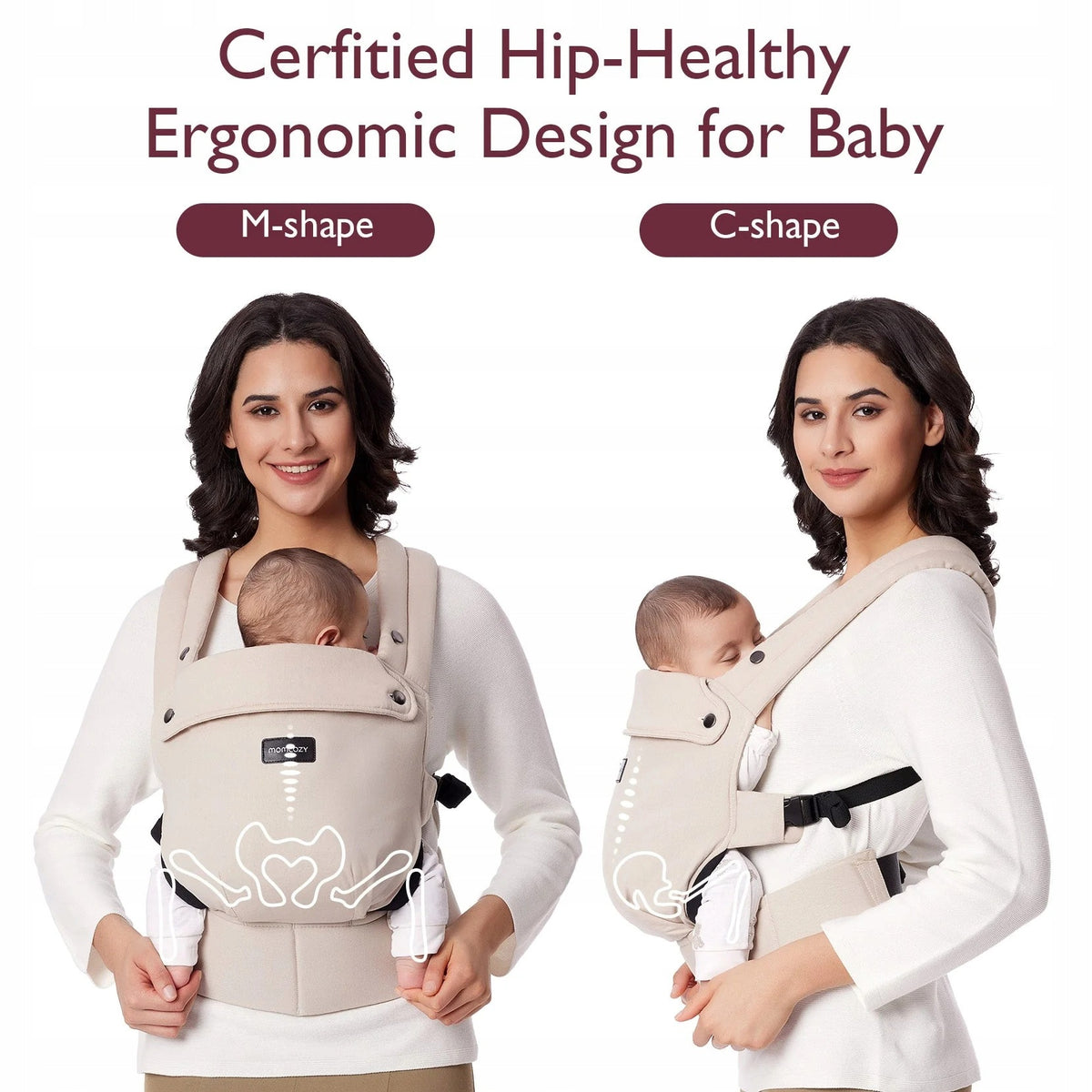 Baby carrier 3-20kg ergonomic beige lumbar support momcozy Brand no brand