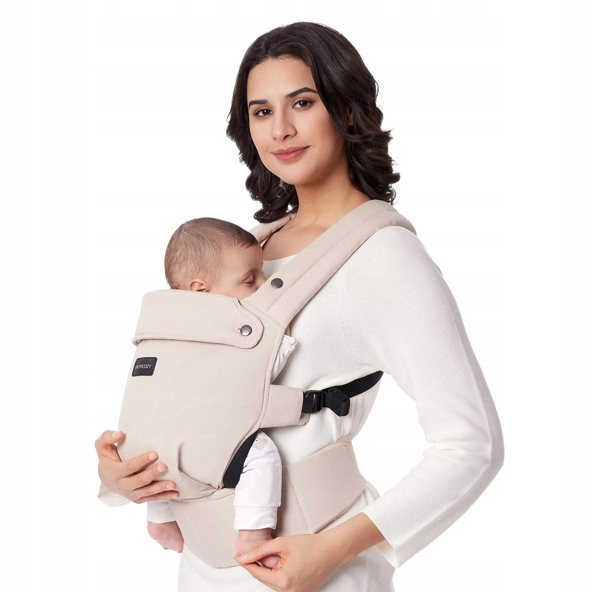 Baby carrier 3-20kg ergonomic beige lumbar support momcozy