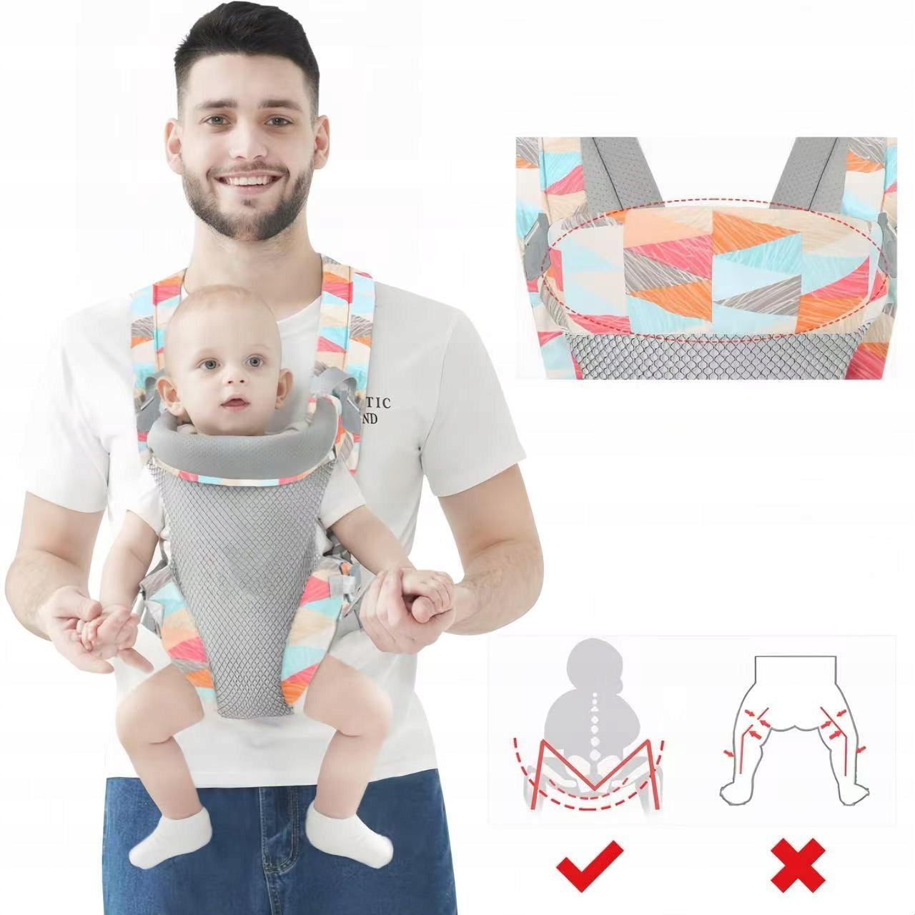Baby carrier 4in1 ergonomic adjustable handle 15 kg Manufacturer code Nosidełko dla dziecka 4w1 ergonomiczne