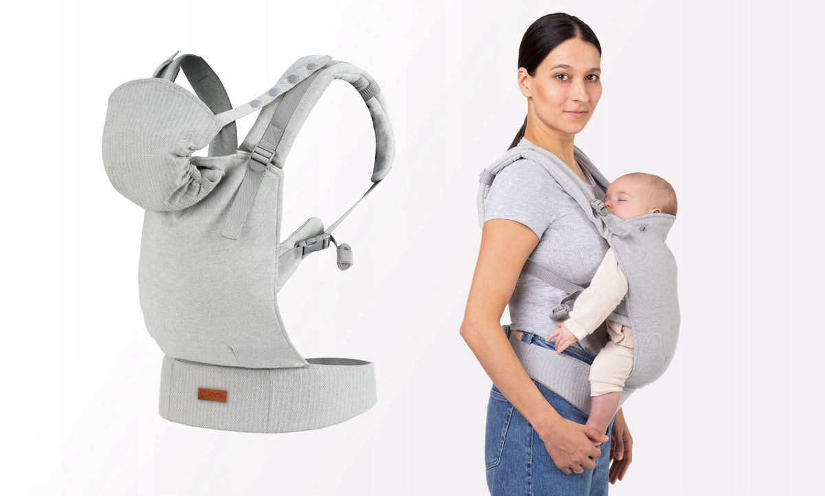 Baby carrier MoMi COLLET grey - 2in1 hood 2 positions up to 15kg Brand MoMi