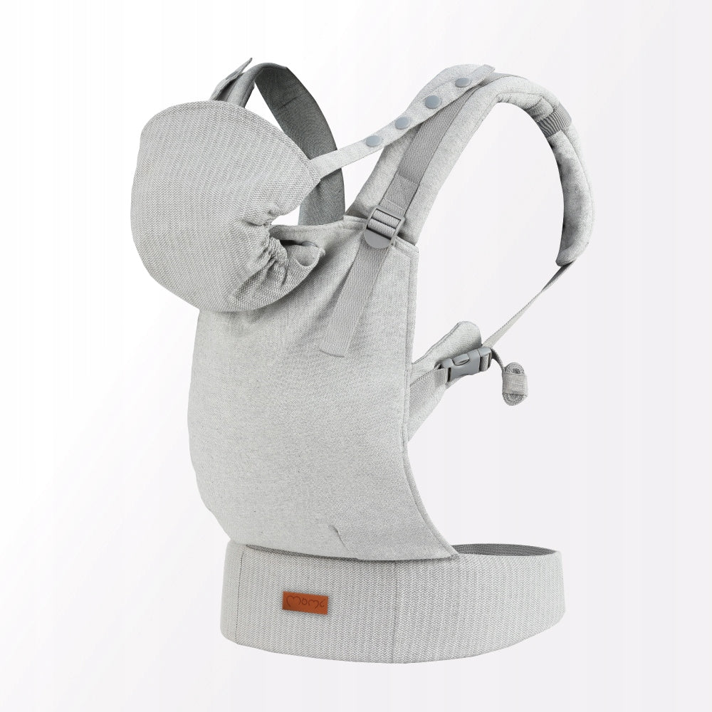 Baby carrier MoMi COLLET grey - 2in1 hood 2 positions up to 15kg Color shades of gray and silver