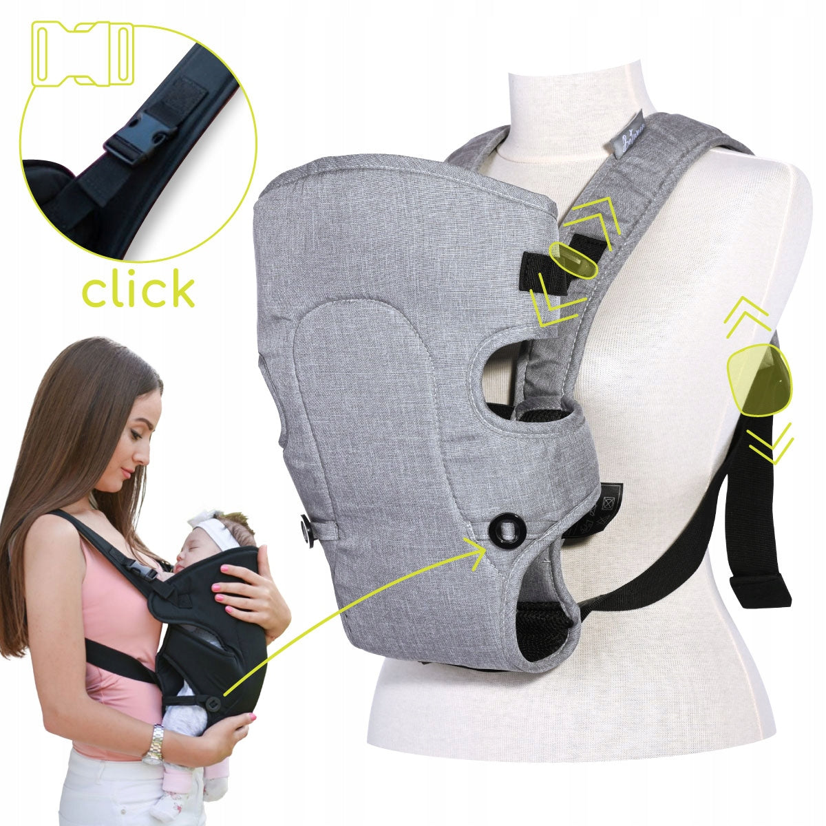 Baby carrier ergonomic adjustable Lorelli Between grey Manufacturer code 10010130006
