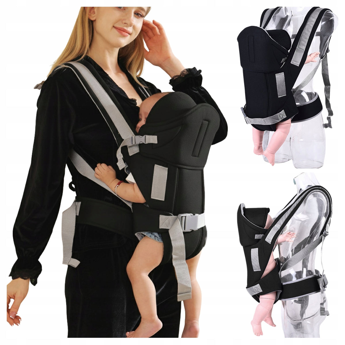 Baby carrier tourist hip ergonomic up to 13kg black