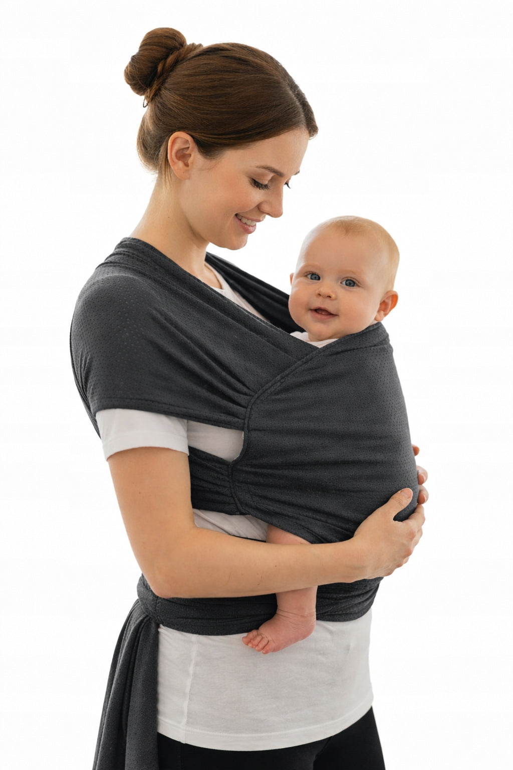 Baby carrying cradle sling flexible graphite 2-18 kg from birth Packaging status original