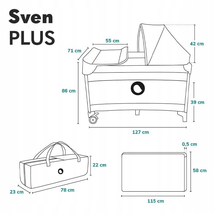 Baby cot Lionelo Sven Plus 4in1 mosquito net changing table Brand Lionelo